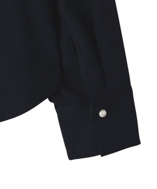 YECCA VECCA パールタックブラウス Navy