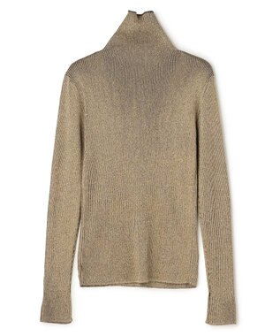 uncrave ラメニット タートルトップス シャンパンゴールド