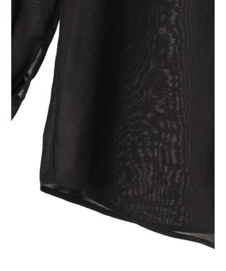 earth music&ecology フリルスリーブシャツ Black