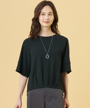 J.PRESS LADIES 【セットアップ対応・人気素材】Light ジョーゼット クルーネック ブラウス