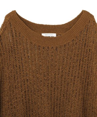 AMERICAN HOLIC 透かし畦ルーズニット Camel
