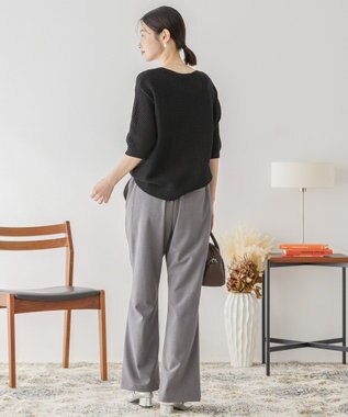 AMERICAN HOLIC 透かし編み半袖ニットプルオーバー Black