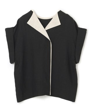 BEIGE， 【S-size】CHESTNUT / ノーカラーブラウス Black