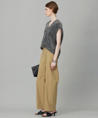 ICB 【洗える】ストレッチピーチツイル バレルパンツ チノ系