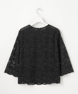 自由区 【セットアップ対応・洗える】フルールスカラレースプルオーバー ブラウス ブラック