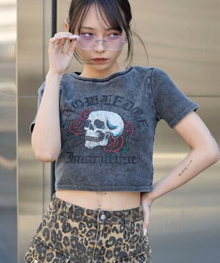 WEGO ヴィンテージウォッシュグラフィックリブT 柄4