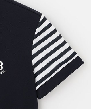 23区GOLF 【WOMEN】【吸水速乾】カノコ ボーダー半そで ポロシャツ ネイビー系