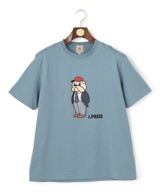 J.PRESS MEN 新デザイン【BULLDOG BOY】プリント Tシャツ サックスブルー系