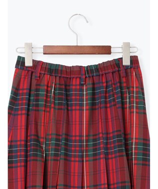 Te chichi チェックアソートロングプリーツスカート レッド