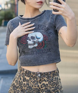 WEGO ヴィンテージウォッシュグラフィックリブT 柄4