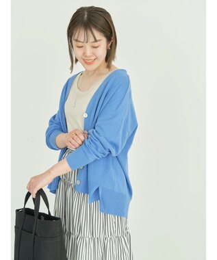 AMERICAN HOLIC ＵＶカットミディニットカーディガン Blue