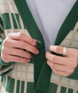 WEGO 【ユニセックス着用ITEM】オーバーフィットドライタッチパターンカーディガン 柄2