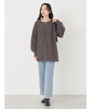 earth music&ecology ふわふわメランジチュニック Brown