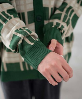 WEGO 【ユニセックス着用ITEM】オーバーフィットドライタッチパターンカーディガン 柄2