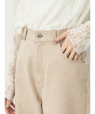 earth music&ecology コットンツイルバギーパンツ Beige