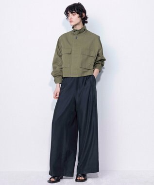 NAVE 【ReNAVE・セットアップ可/洗える】コットンリネンカルゼ ショートジャケット カーキ系