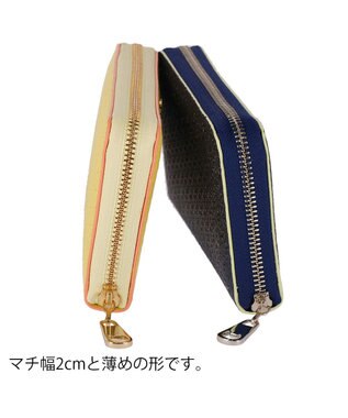 tsumori chisato CARRY キラネコフラワー ラウンドファスナー長財布 ネイビー