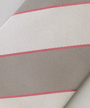 GOTAIRIKU  GOTAIRIKU別注【日本製】シルク ネクタイ_レジメンタル柄 グレー×ブラウン