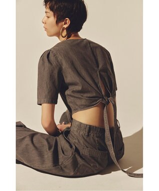 uncrave ライトデニム パフスリーブブラウス グレー