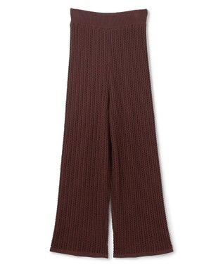 uncrave シースルーケーブルニット パンツ ブラウン