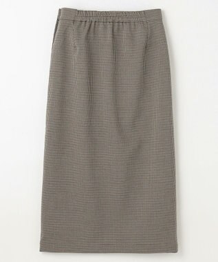 ANY L 【手洗い可/ウエストゴム/裏起毛】チェックボンディングタイトスカート ガンクラブ