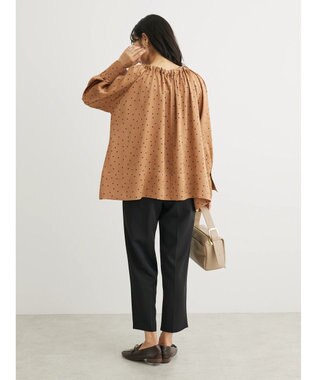 Green Parks Ｂ．ドットリボンブラウス Camel