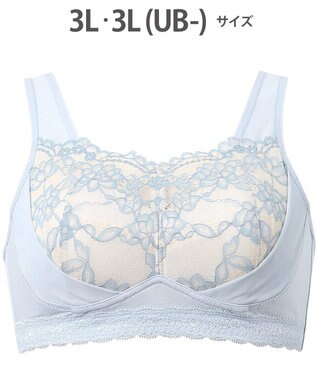 WACOAL 【ナイトアップブラ】 動画クリエイター nanakoななこさんコラボカラー登場 ナイトブラ 綿混(本体) 就寝時用 3Lまで対応 大きいサイズ ノンワイヤー レディース BRA166 /ワコール サックス