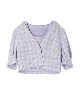 earth music&ecology ＳＥＴ２点　カットソーツィードアンサンブル Light Purple