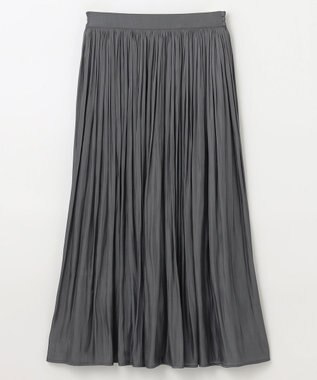 ANY L 【ウエストゴム】シャイニーギャザースカート チャコール