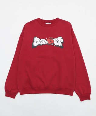 WEGO 【ユニセックス着用ITEM/MLサイズ展開】ハートモチーフプルオーバー レッド