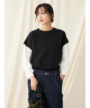 CRAFT STANDARD BOUTIQUE ９分袖ショルダータックプルオーバー Black