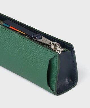 Paul Smith ブライトストライププラー SS24 ペンケース グリーン