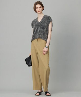 ICB 【洗える】ストレッチピーチツイル バレルパンツ チノ系