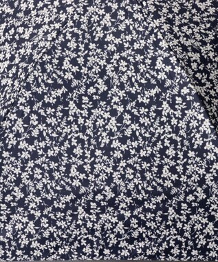AURORA Blao（ブラオ）小花柄プリントプチ折り晴雨兼用傘（トップフラット折傘）日傘 ネイビー