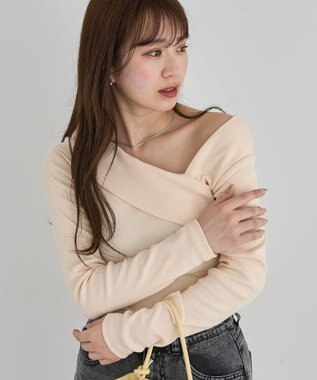 Green Parks ・ｓｗｉｎｇ　ｂｙ　クロスネックプルオーバー Ivory