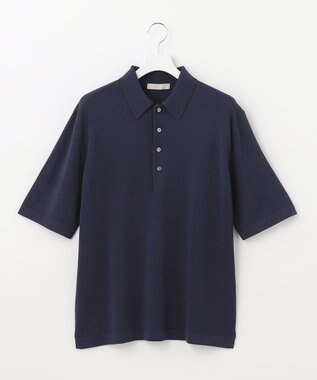UNFILO MENS 【接触冷感】イージーケア ニットポロ [23年春夏商品] ネイビー