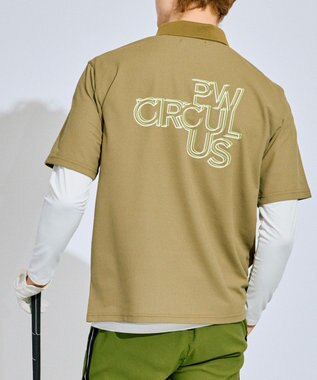 PW CIRCULUS 【UV遮蔽率90% UVカット / 速乾 / ストレッチ】【MEN】NEW ベーシックポロ ゴルフ カーキ系