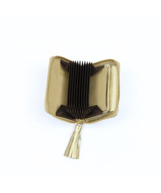 UNBILLION ペルケ perche / ドット型押し・ジャバラカードウォレット ゴールド