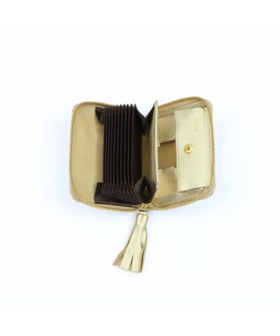 UNBILLION ペルケ perche / ドット型押し・ジャバラカードウォレット ゴールド