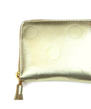 UNBILLION ペルケ perche / ドット型押し・ジャバラカードウォレット ゴールド