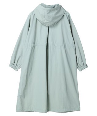 Green Parks フーデットロングコート Blue Green