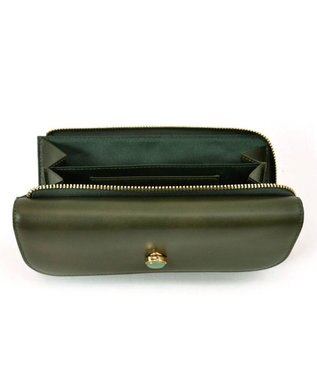 UNBILLION ペルケ perche ジェムストーンヒネリかぶせ長財布 グリーン