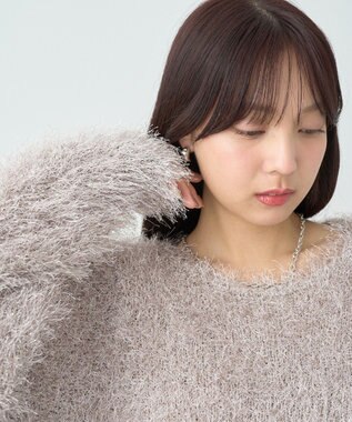 earth music&ecology きらきらフェザーニットプルオーバー Beige