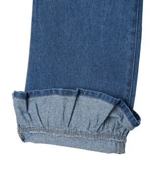 Green Parks ・Ｄｏｕｂｌｅ　Ｆｌａｇｓ　スソフリルストレートデニム Indigo