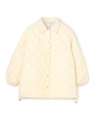 UNFILO L 【自宅で洗濯OK / ファー襟取り外し可能】TAIONコラボ ボア襟 リバーシブルダウン アイボリー