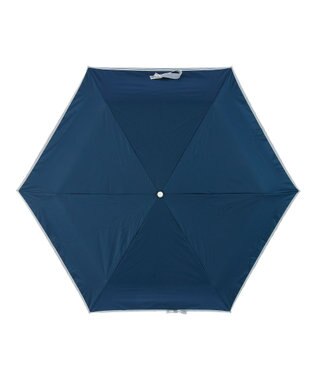 MOONBAT estaa 晴雨兼用 折りたたみ傘 ボーダーテープリボン 日傘 遮光 遮熱 UV ディープブルー