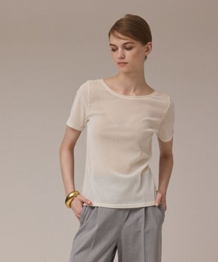 GRACE CONTINENTAL フロッキーチュールカットトップ ホワイト