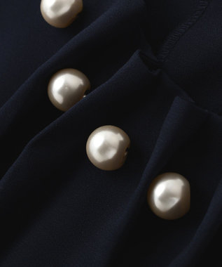 YECCA VECCA パールタックブラウス Navy
