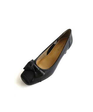 Pointer 日本製 本革リボンパンプス ブラック