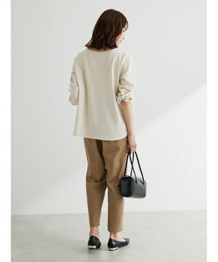 Green Parks 綿麻混イージーテーパードパンツ Dark Beige